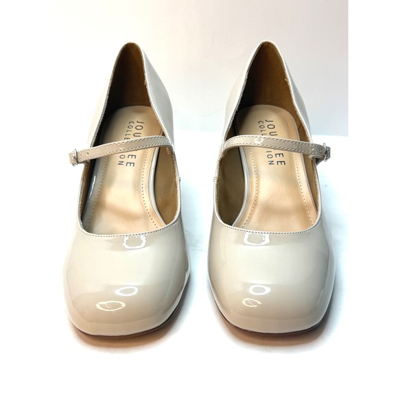 Journee Collection Shoes - Journee Collection Women's Okenna Mary Jane Block Heel Pumps Grey Size 7.5W NWT
